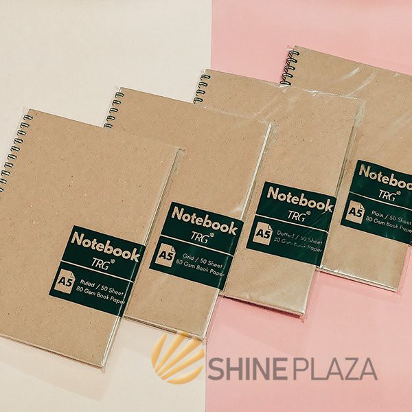 

Buku Notebook A5 Dot Grid Plain Ruled TRG - TRG Kraft Cover Spiral Notebook - Notebook TRG A5 Murah