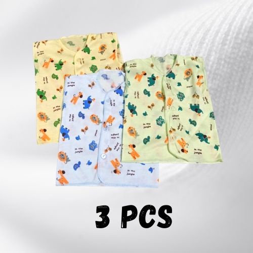 [3 pcs] Baju Atasan Bayi Motif Model Tangan Pendek