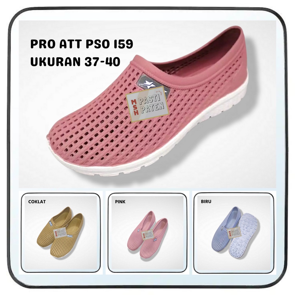 Sepatu lip on wanita bahan karet merk pro att psw 159 ukuran 37-40