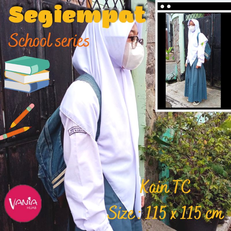 Jilbab segiempat 115 x 115 cm / Segiempat lebar