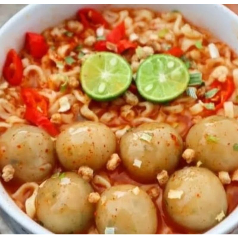 

baso ayam suwir brutal pedas jumbo 1 butir baso tulang rangu sapi 12 butir mie telor 1 Gurih Sangat Pedas Brutal Bledos sudah komplit full harga riseller