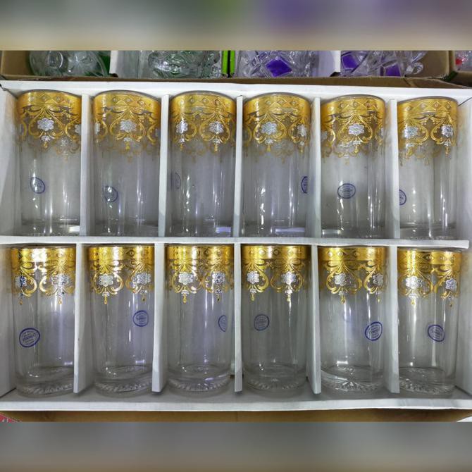 Sale Gelas Kristal Set 12 / Gelas Kaca Formia Set 12/ Tempat Minum Kristal Sale