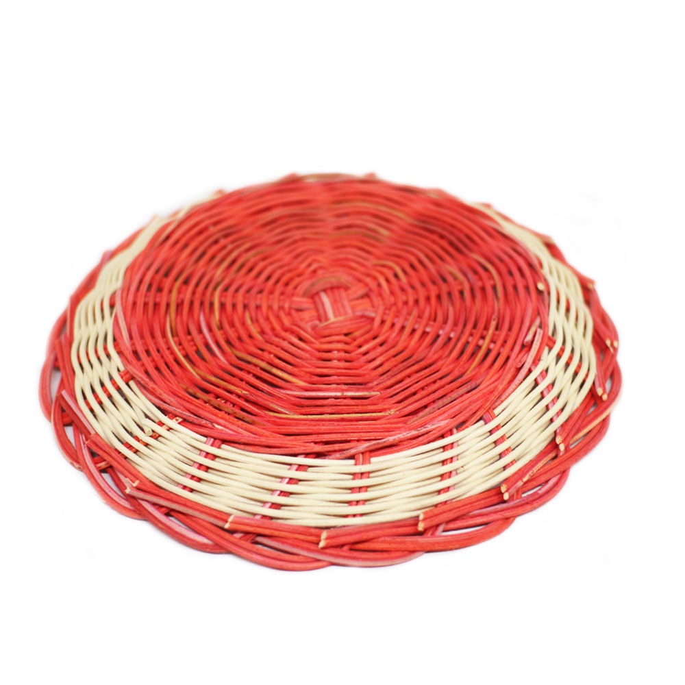 FM - Piring Rotan ANYAMAN motif - diameter 24cm - isi 5pcs