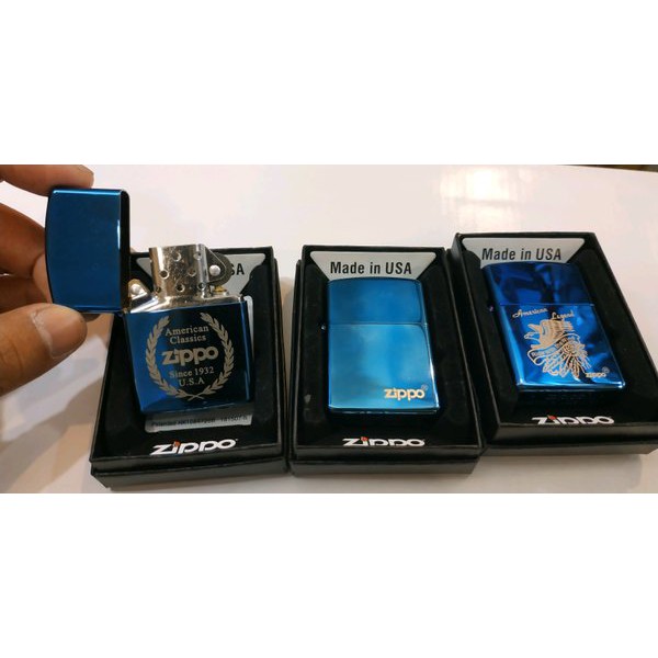 Zippo Blue Ice Grade Ori - Zippo Exclusive - Include Box Zippo - Kotak Zippo