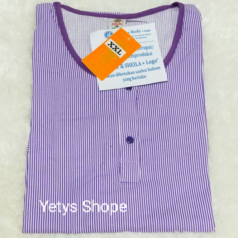 Hoki&Sheila Jumbo LD120 C3/4 Baju Tidur Piyama Fit XXL [Part 1]-Salur HS Ungu