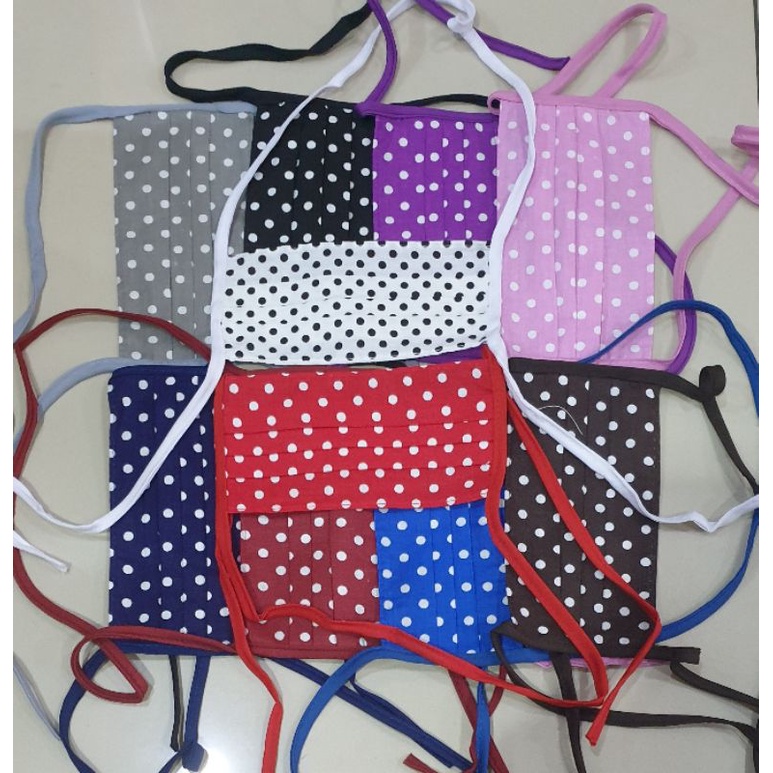 SERBAADA99 MASKER HIJAB TALI PANJANG MOTIF POLKADOT