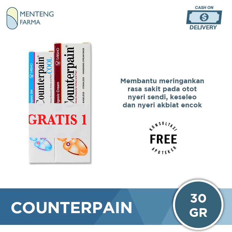 Counterpain 30 gr - Salep Pereda Nyeri Otot, Keseleo, dan Encok