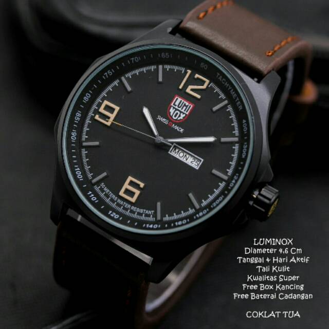 JAM TANGAN PRIA/COWOK LUMINOX KULIT KW SUPER TERBARU ANTI AIR ELEGANT HARGA BERSAHABAT...
