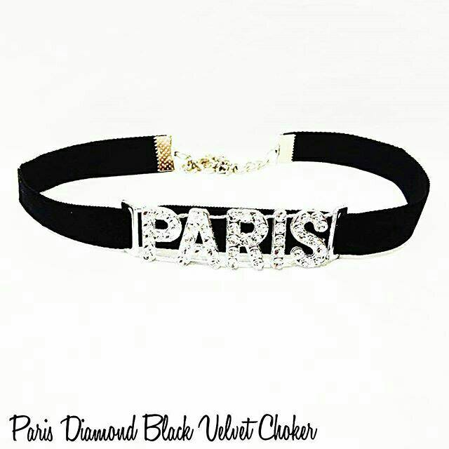 Paris Diamond Black Velvet Choker Necklace | Kalung Handmade Premium Collection