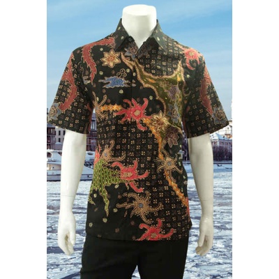 Hem Batik Tulis Pria Premium Lengan Pendek Size XL