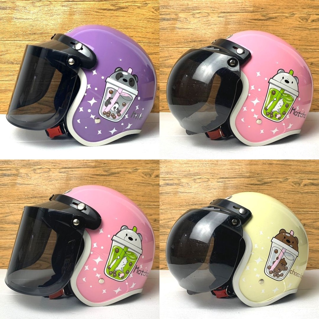 Helm Bogo Wanita Bubble Series Retro SNI