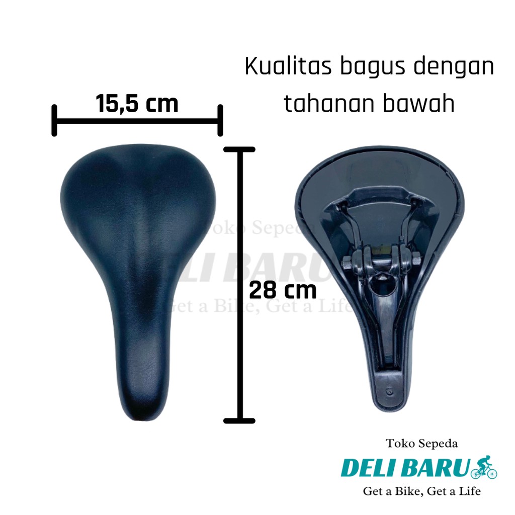 Turanza Sadel hitam polos bagus tahanan bawah sepeda BMX, MTB, lipat, fixie