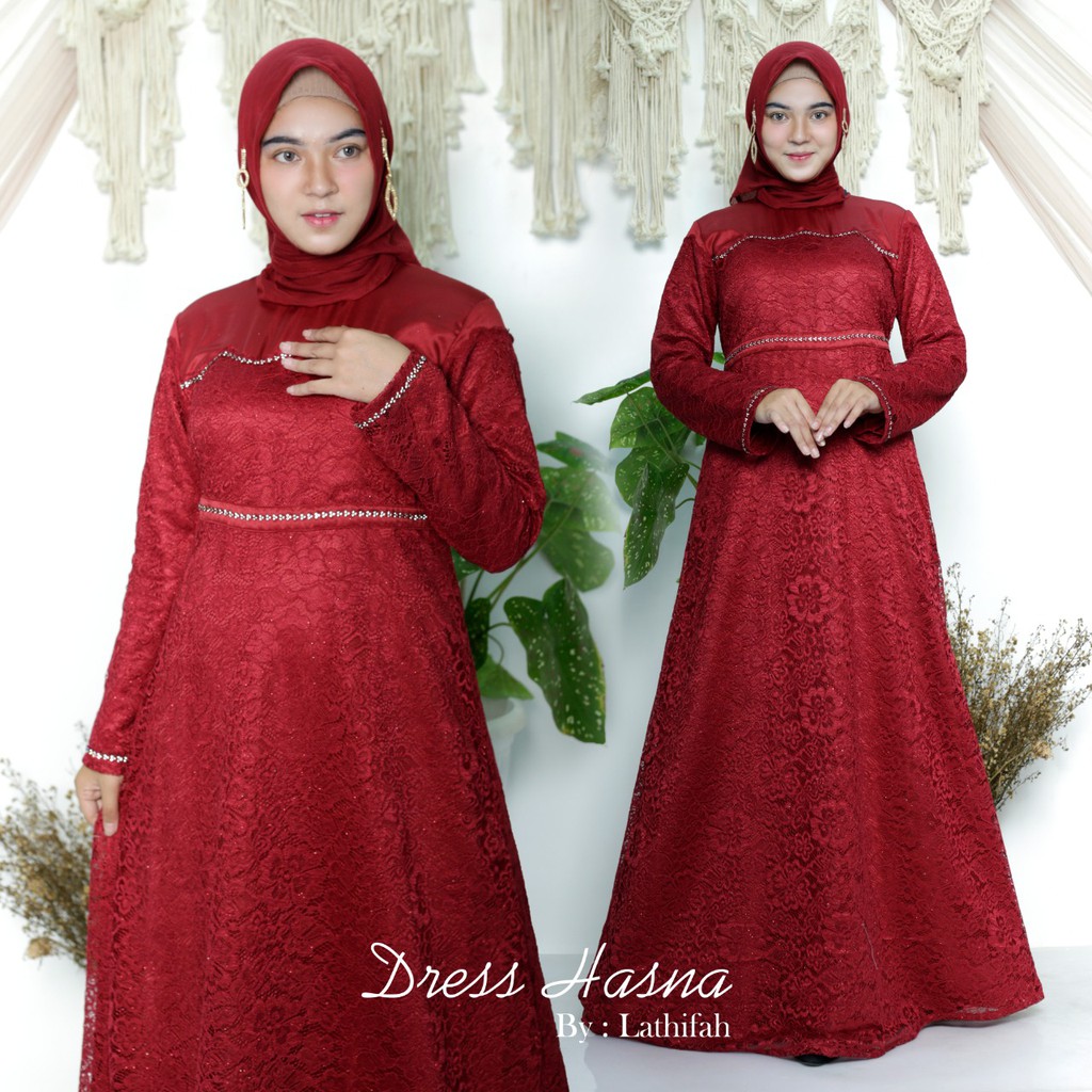 Gamis Brukat Dress  Modern Gamis Pesta Gamis kondangan Dres Brukat Modern Drees Brokat Terbaru