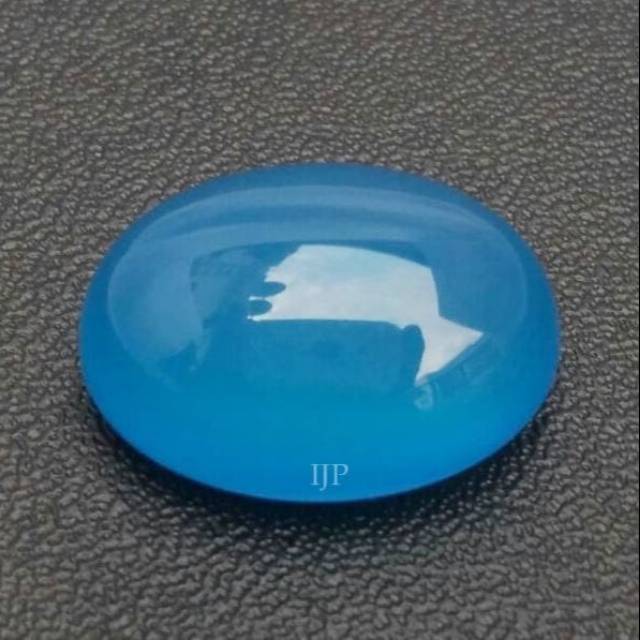 Batu Akik Natural Spirtus Chalcedony Biru Langit Top Kristal Top Giwang Bodyglass Asli Original