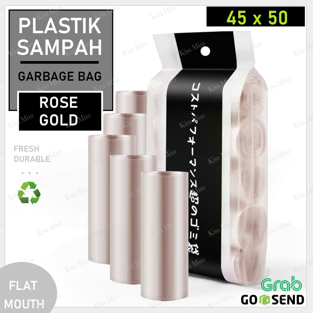 TRASH BAG - ROSE GOLD - 45x50 - Kantong Plastik SAMPAH TIPIS - GARBAGE ROLL - Ramah Lingkungan