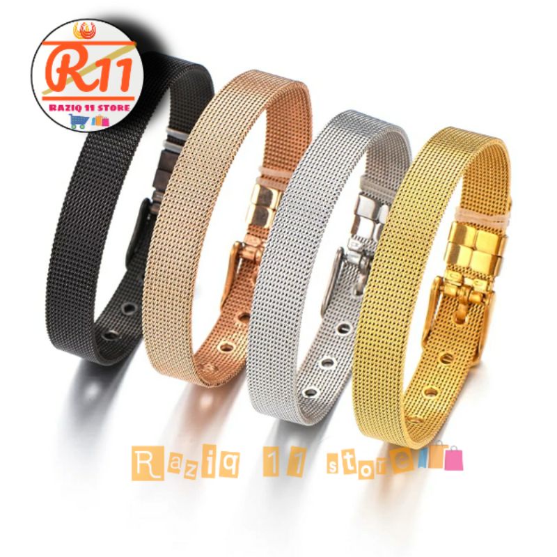 COD✅ [FREE 2 PEMBATAS] Gelang Gesper Sabuk Emas Titanium Stainless Steel