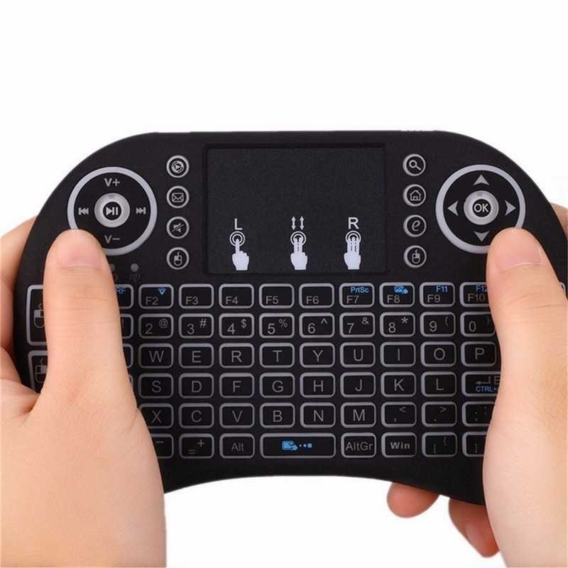 Bayar Ditempat Taffware Air Mouse Wireless Mini Keyboard RGB 2.4GHz Touch Pad - I8