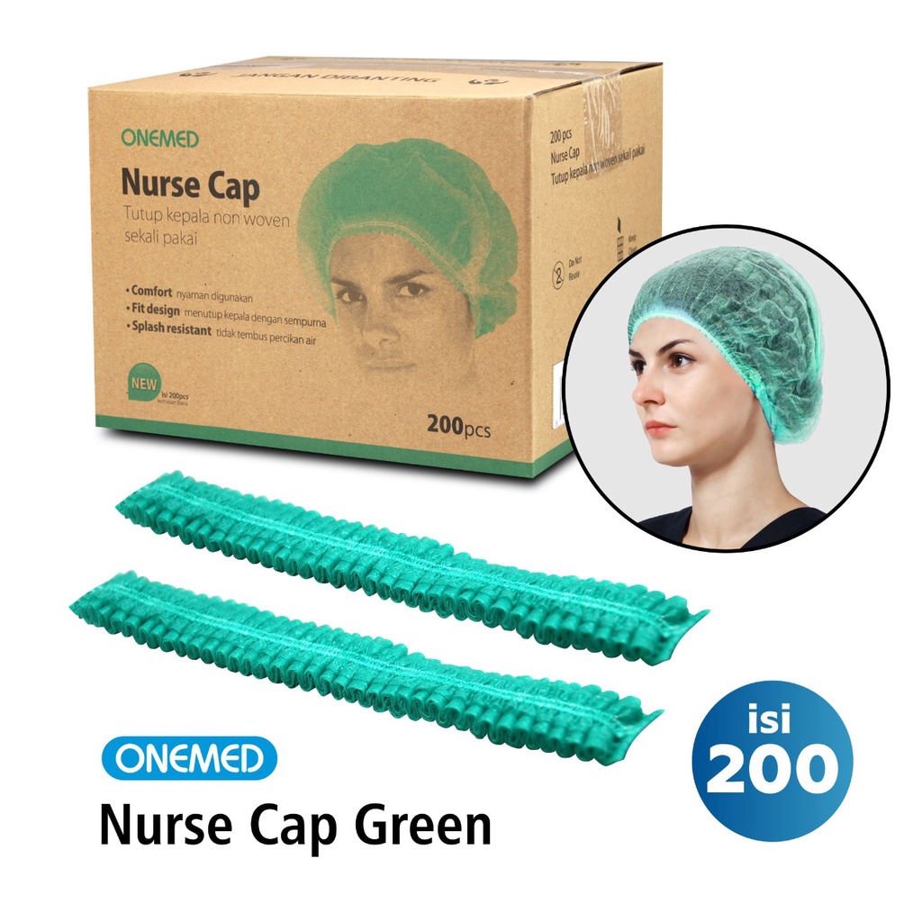 Nurse Cap Topi Perawat Penutup Kepala Non Woven OneMed box 200pcs