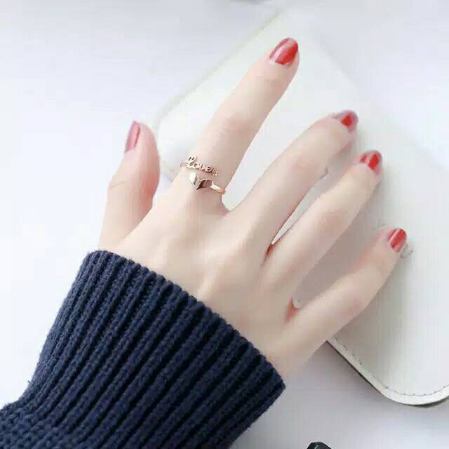 GG Cincin Love Titanium Premium Lapis Emas 18K #CC-