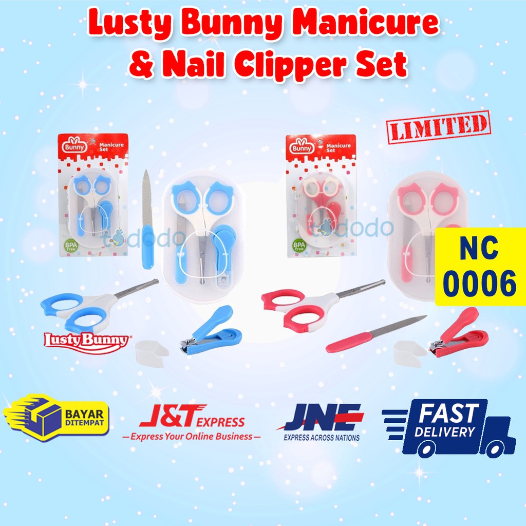 Lusty Bunny Manicure &amp; Nail Clipper Set - Set Gunting Kuku Bayi NC-0006