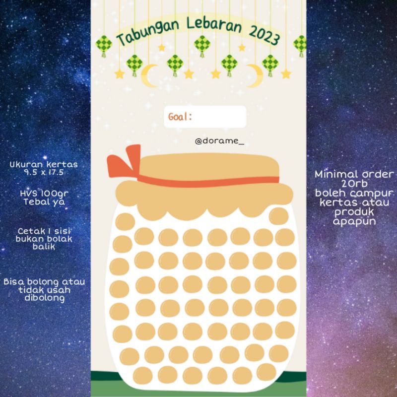 Saving Challenge Tantangan Menabung Lebaran 2023 A5 & A6