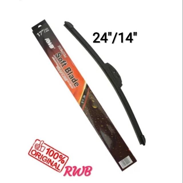 Wiper soft blade depan Toyota Vios 24 dan 14