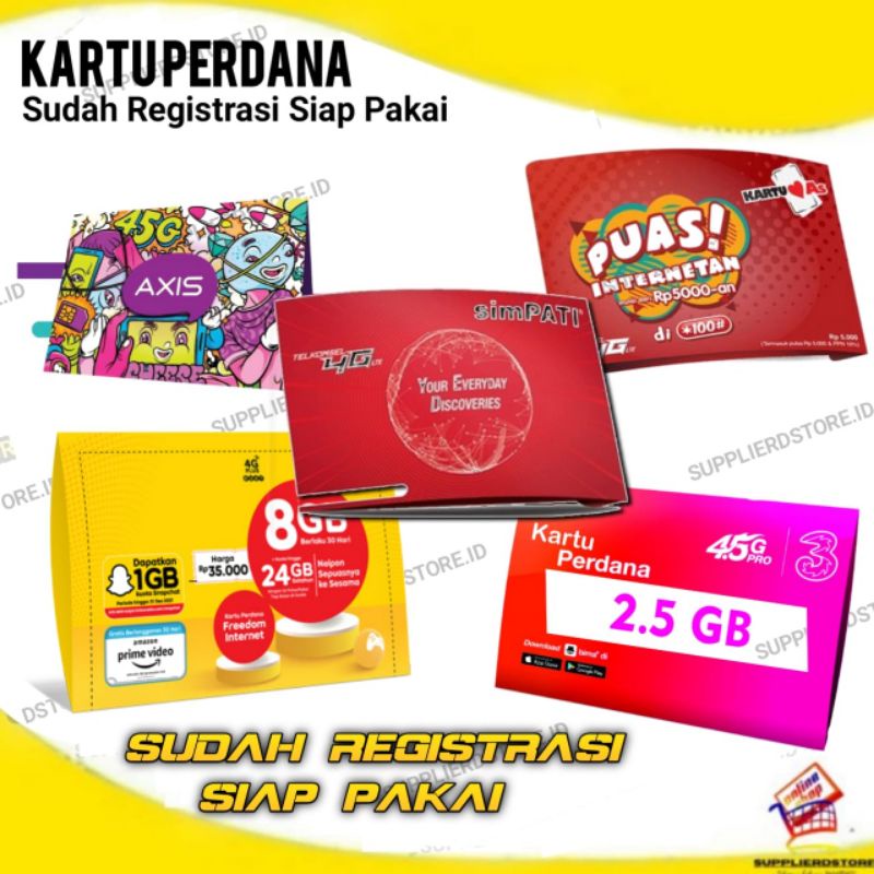 Kartu Perdana All Operator  Siap Nganu Sudah Registrasi Siap Pakai