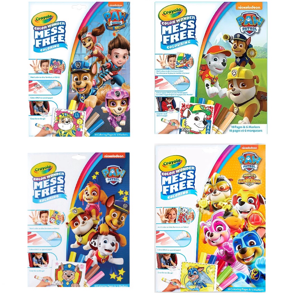 Crayola Color Wonder Mess Free Paw Patrol with Coloring Pages & Magic Markers