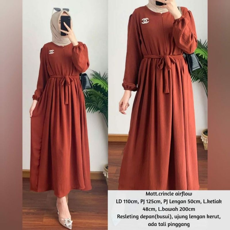 BAVINA MIDI DRESS CRINCLE AIRFLOW