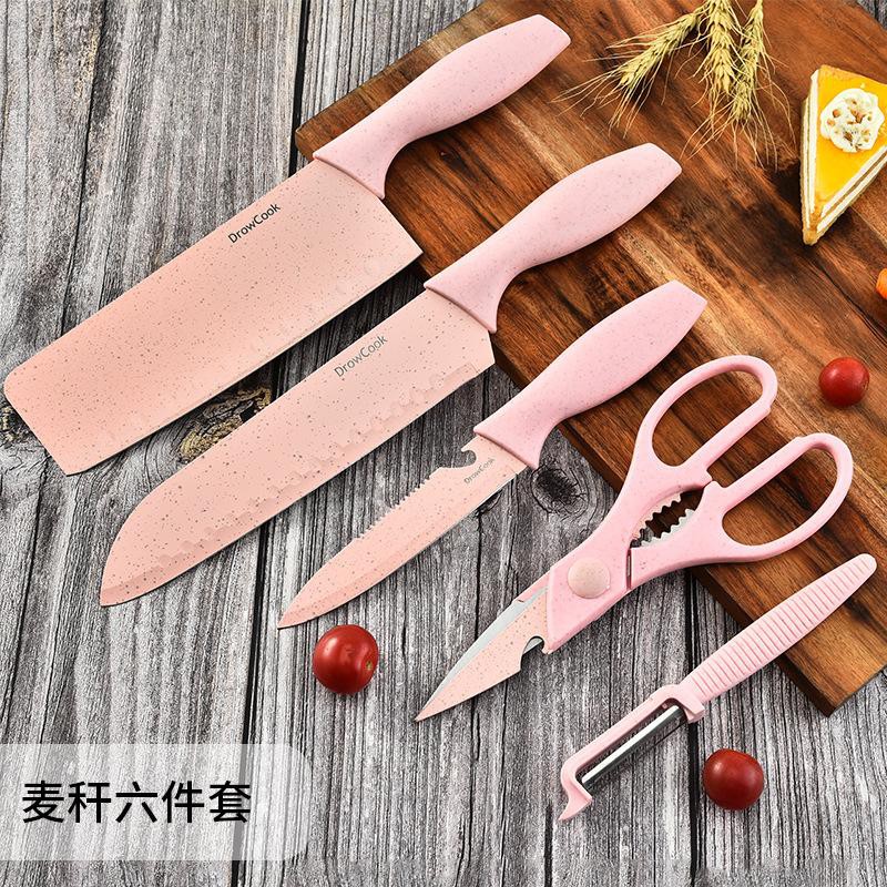 Kitchen Knife Set / Pisau Tatakan Pengupas Gunting Dapur Set 5 In 1