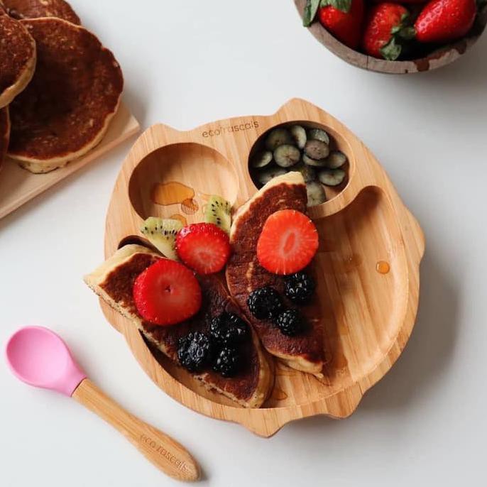 Bergaransi Eco Rascals Bamboo Suction Owl Plate Limited