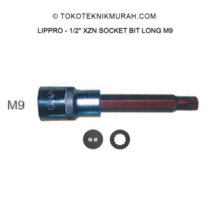 Lippro 1/2&quot; XZN Socket Bit Long 3410XZN-M9 Long