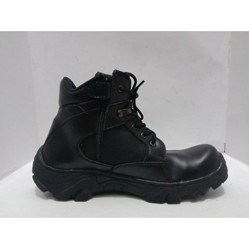 SEPATU SAFETY BOOTS PRIA original 6inci hitam pendek plat besi CFD1