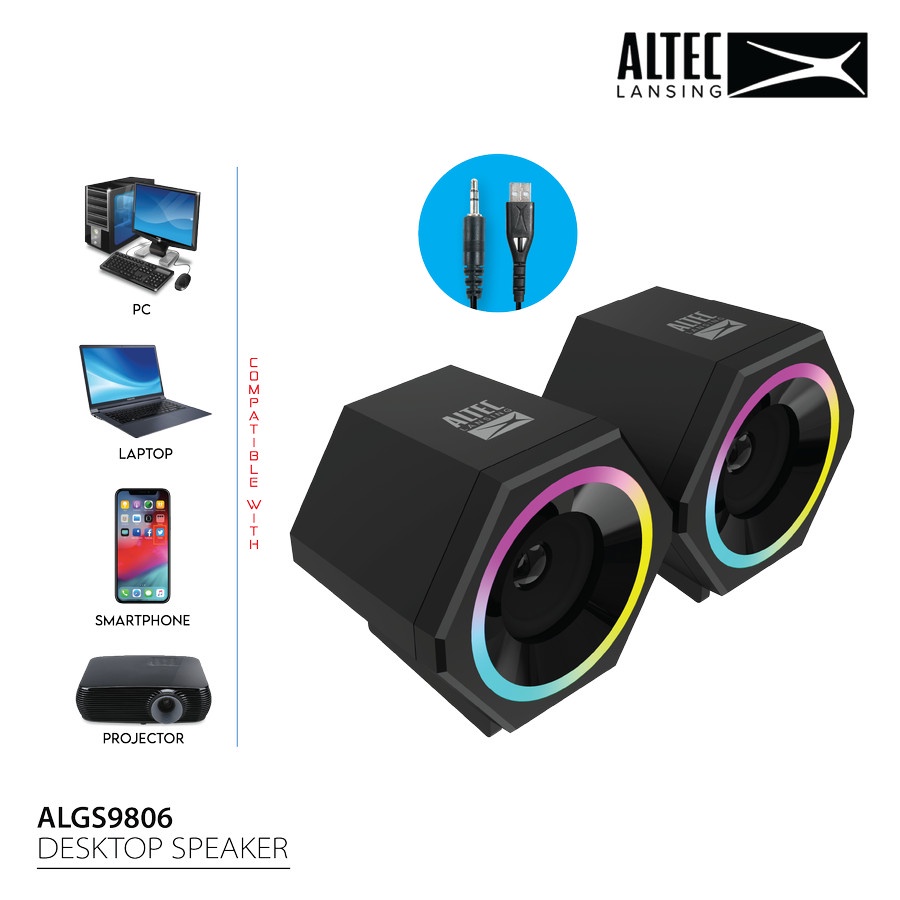 Speaker Gaming Altec Lansing ALGS9806 RGB 2.0 Channel