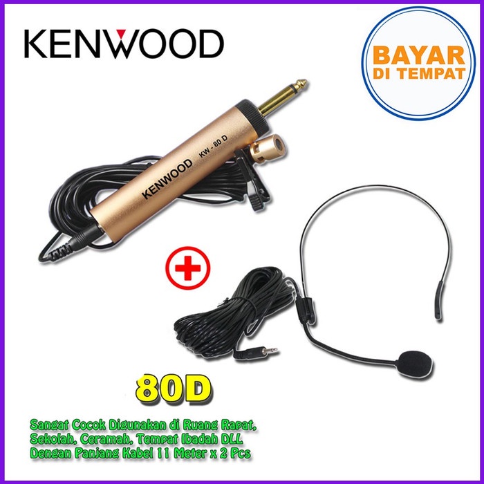 Kenwood Mic Clip On KD-80D Microphone Mic Jepit Imam Kabel