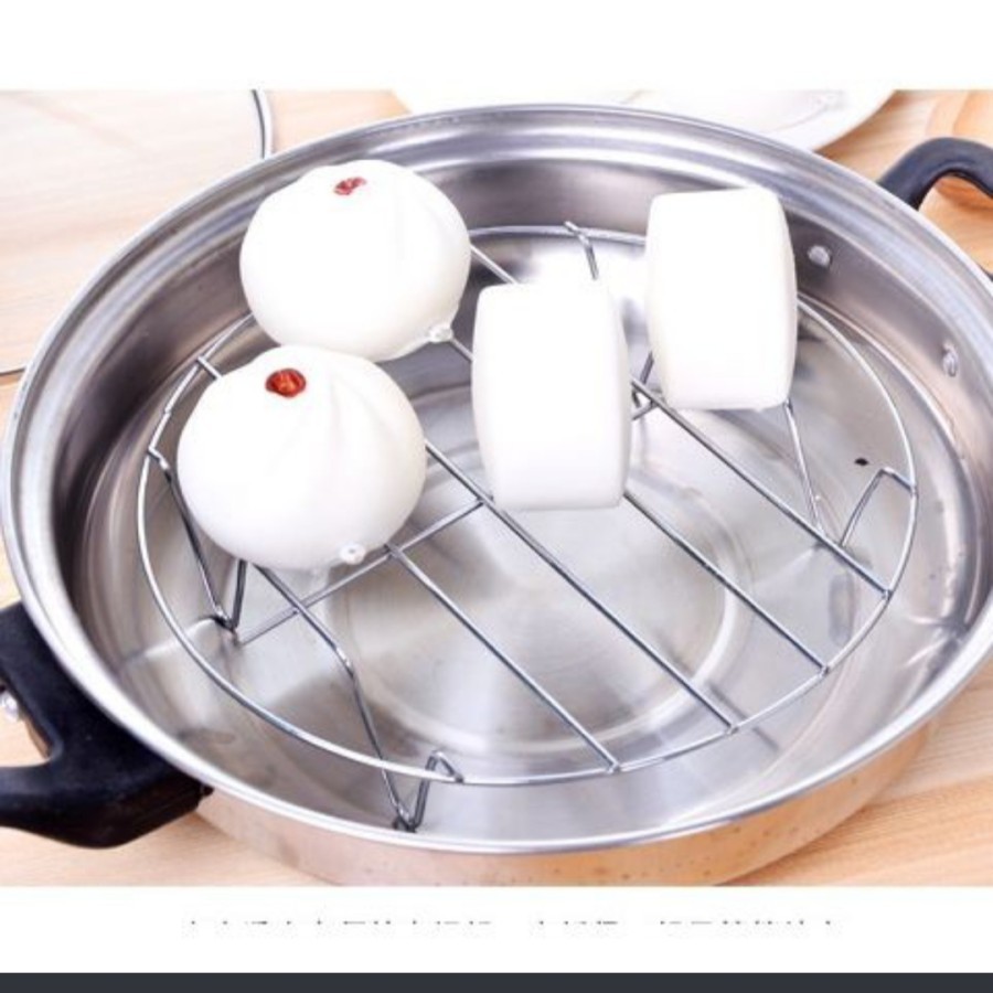 Tatakan Panci kukusan Stainless Wajan Alas kukus Makanan Meja Makan dapur serbaguna alat masak rumah-2