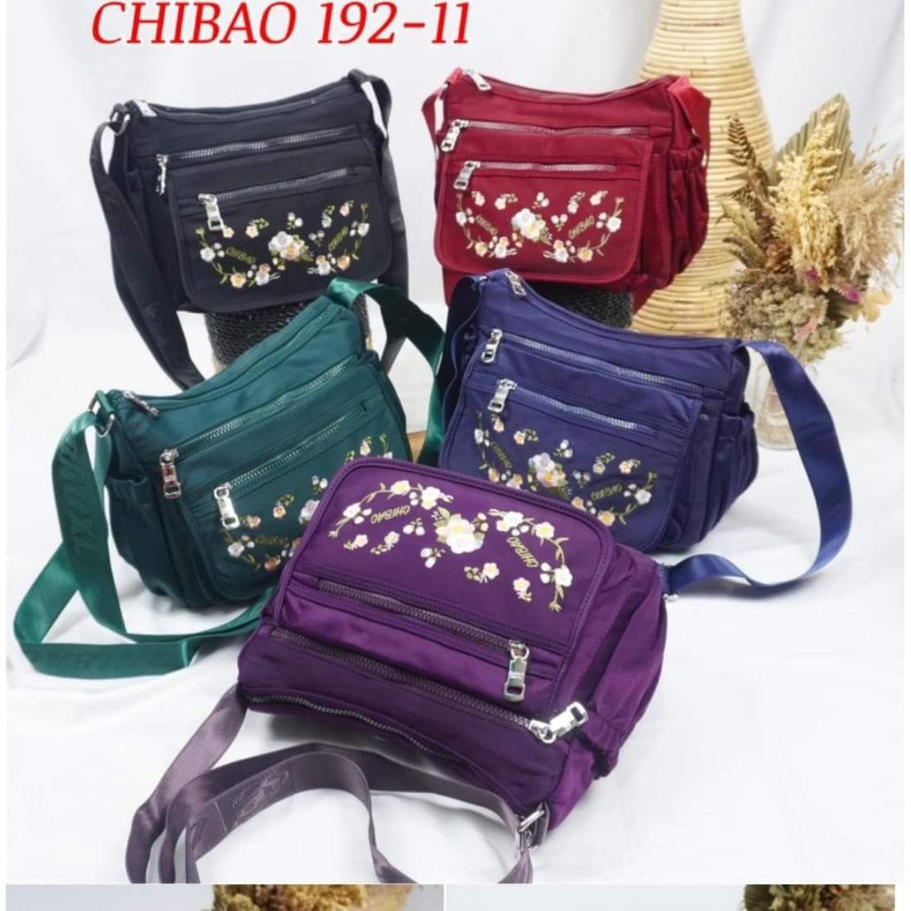 Tas slempang Wanita Chibao 192-11 Motif Bunga size 28x21x12cm Tas Wanita Terbaru BISA BAYAR DITEMPAT