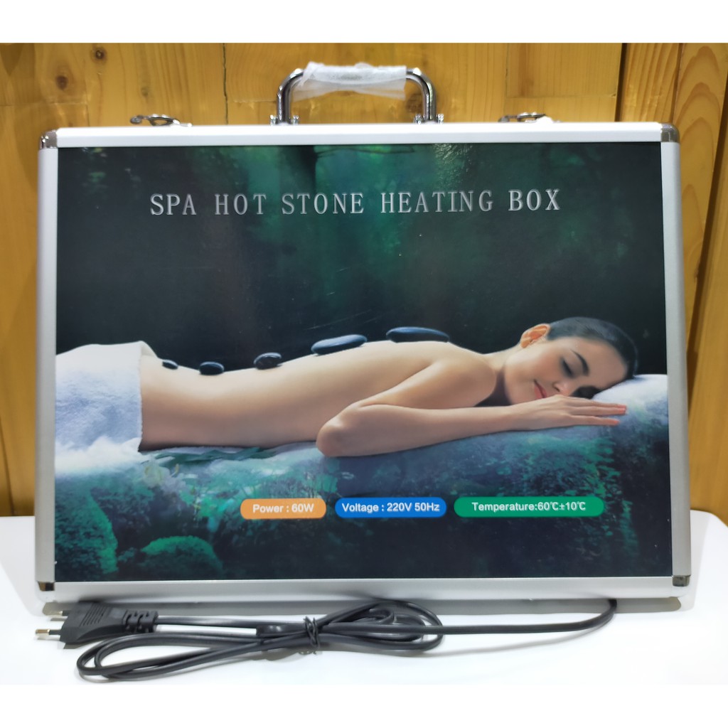 Hot Stone Massage 26 Pcs Plus Spa Hot Stone Heating ( Paket Box 4 ) | Spa | Terapi | Batu Therapy | Kesehatan