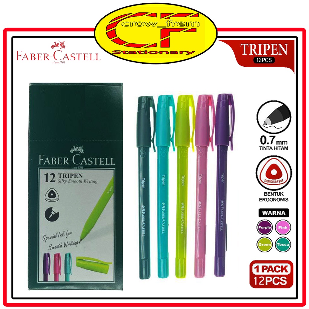 

Pulpen FABER CASTELL TRI PEN HITAM 1 Pack