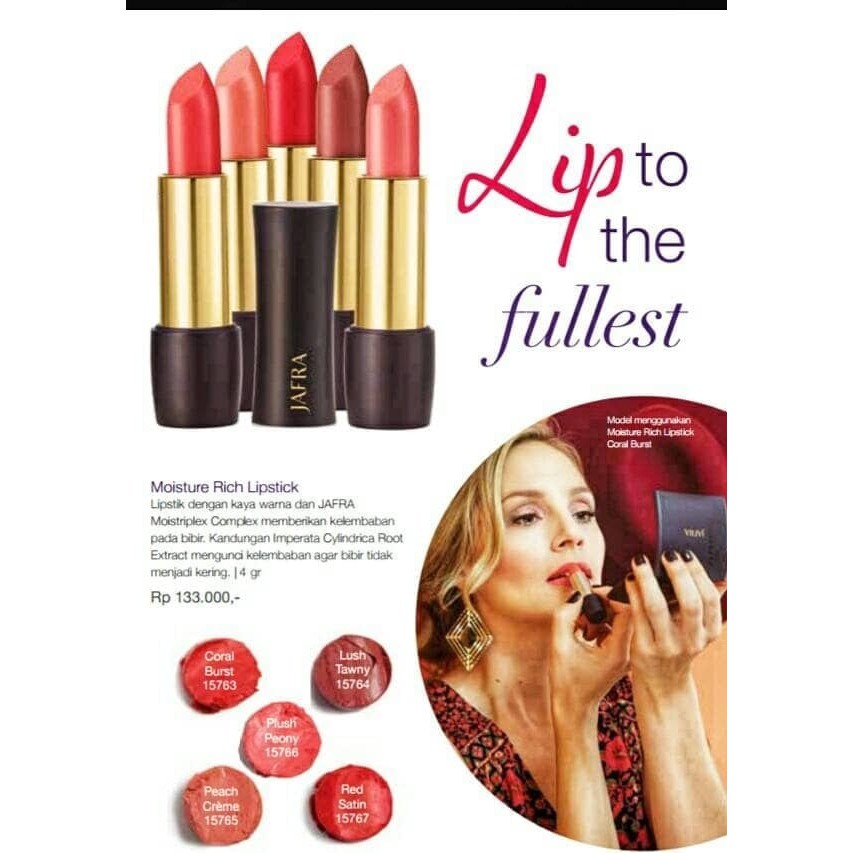 Moisture Rich Lipstik Jafra Plush Peony Shopee Indonesia Harga lipstik jafra moisture rich