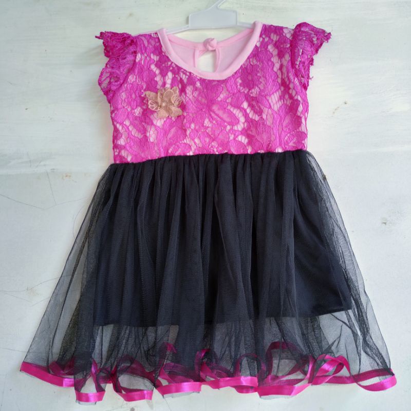 Dress Anak 1 2 tahun brokat tutu hitam gaun anak cewek perempuan Fatonah Shop ( dress Tuhita )