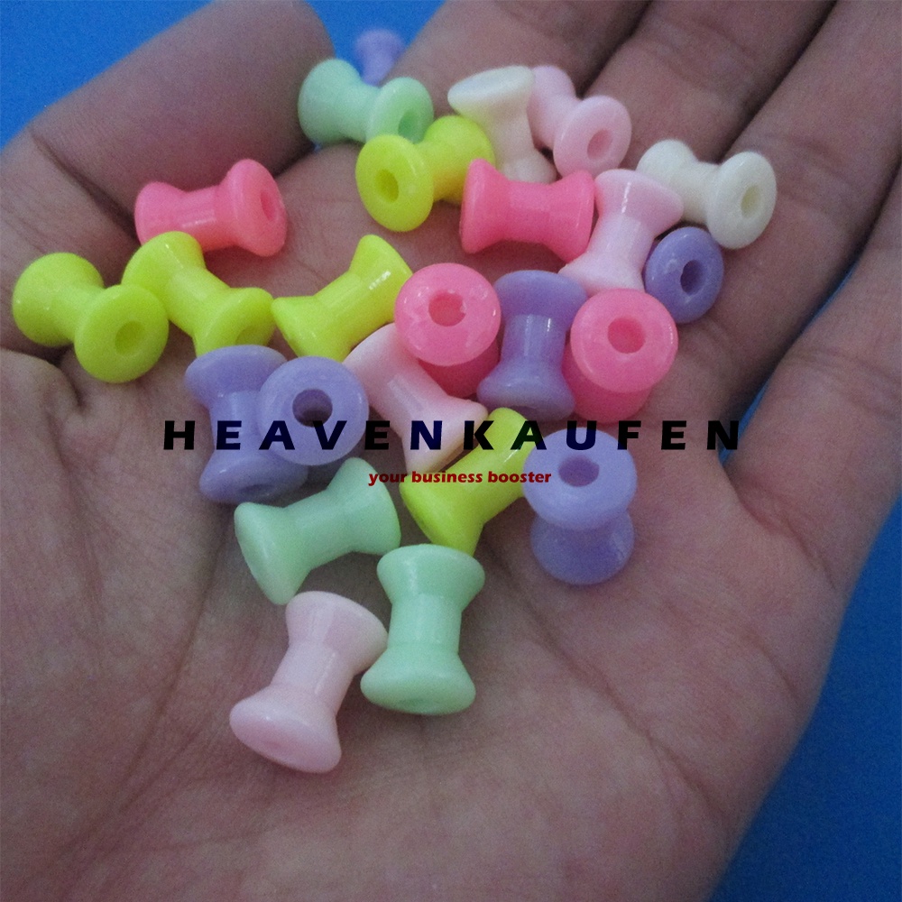 Manik Manik Beads Tube Panjang 11 mm Diameter Lubang 2,5 mm Mix Warna Per Pack isi 50 Pcs