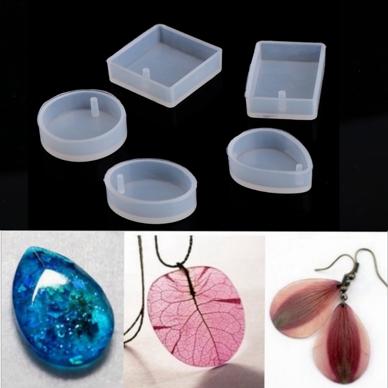 SIY  5pcs DIY Silicone Mould Craft Mold For Resin Necklace Jewelry Pendant Making