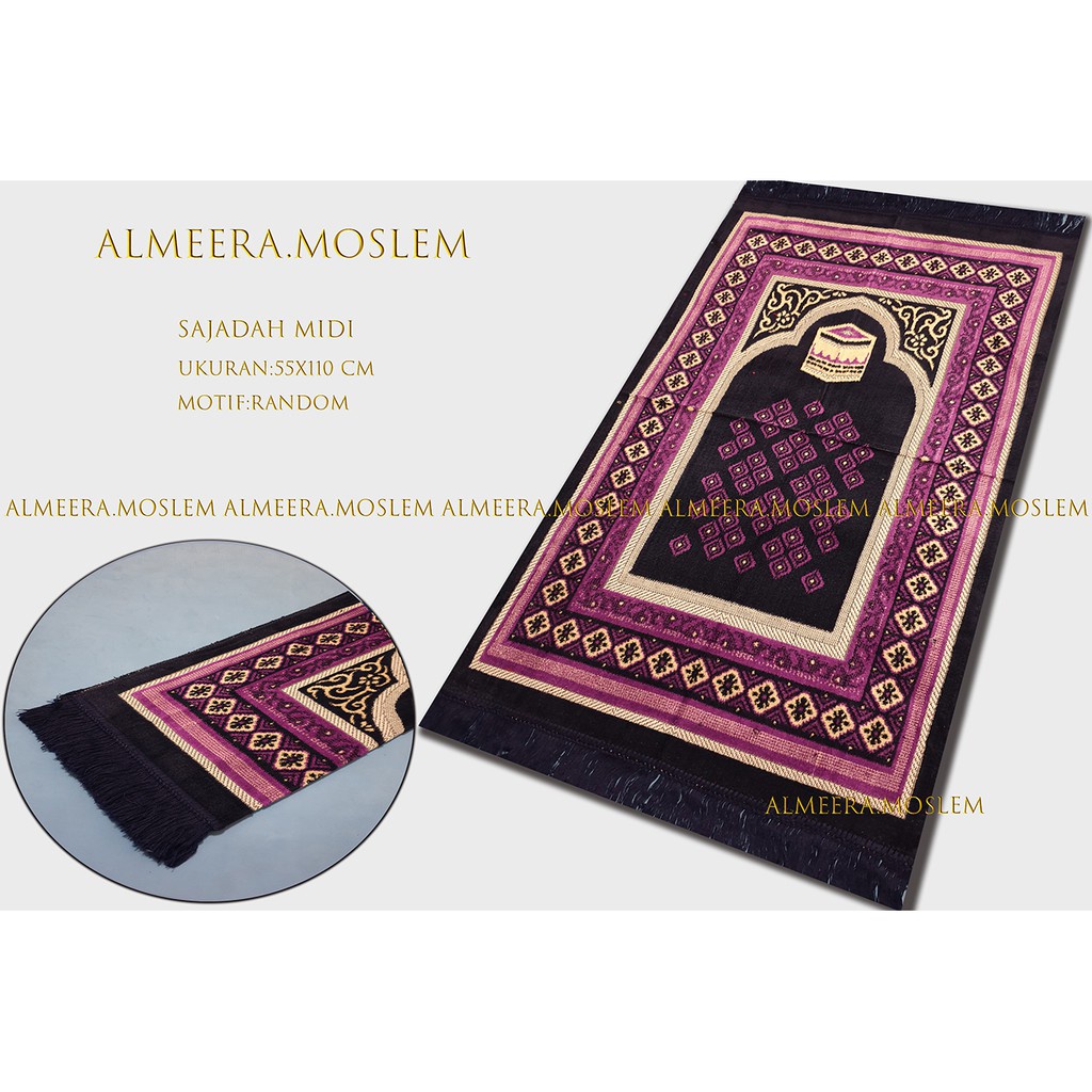Sajadah Turki Turkey Kiswah Black Sejadah Hitam Super Premium (Kode 0738) Sajadah Turkey Termurah Uk