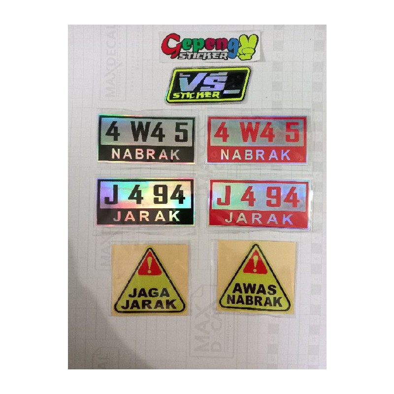 

jarak jaga Diskon cutting hologram nabrak termurah sticker awas Unik