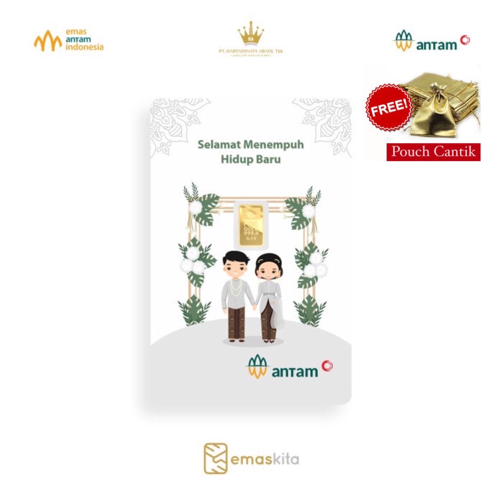 Emas 0,5 gram ANTAM x HARTADINATA (wedding 1)