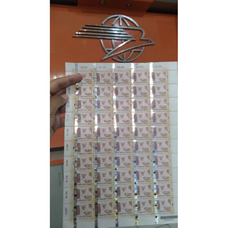 

MATERAI meterai 10.000 / 10ribu / 10k asli ori (resmi dari kantor pos mojokerto)