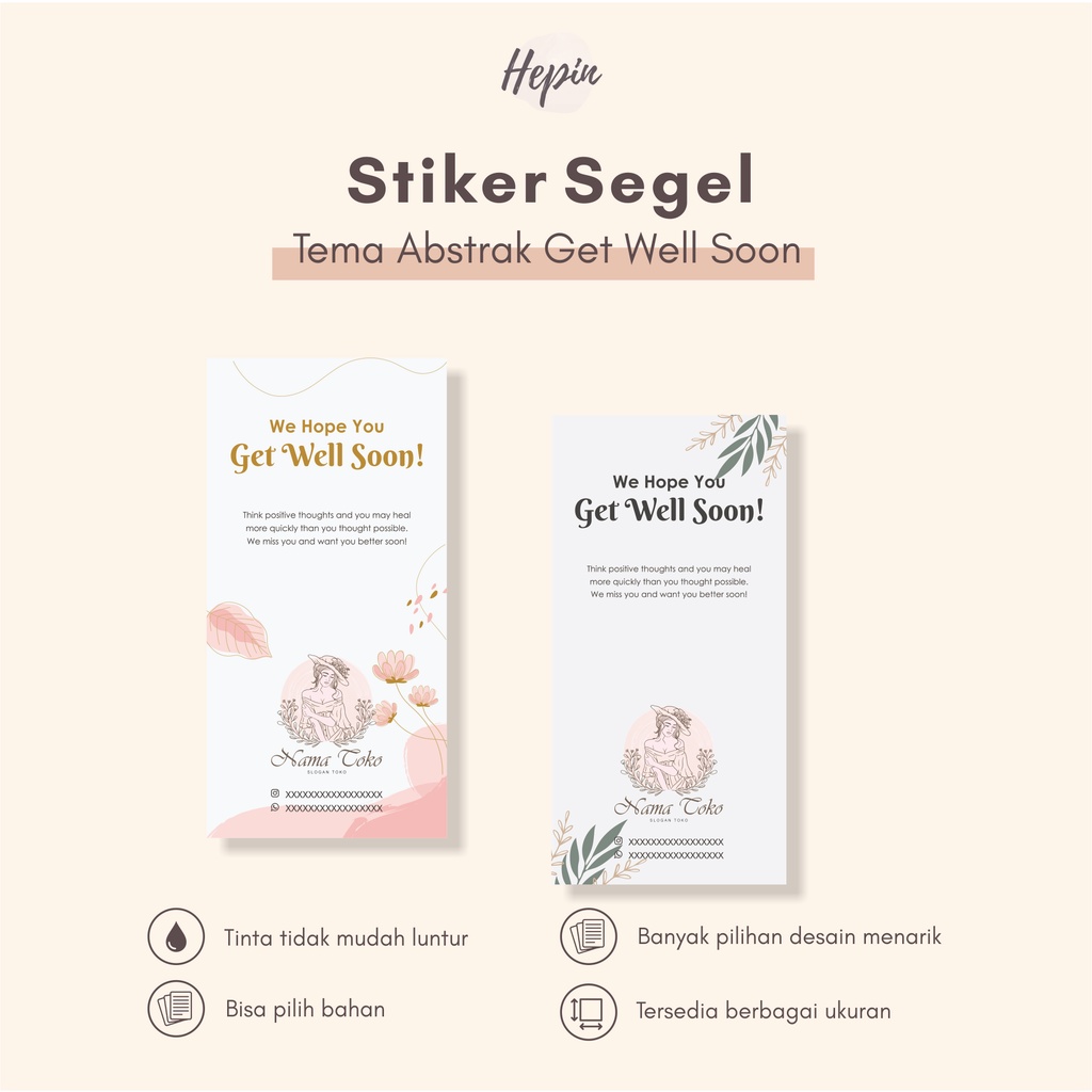 

bisa custom/stiker segel edisi ABSTRAK GET WELL SOON/stiker murah/segel paket