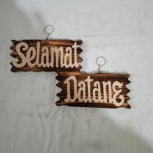 Hiasan Pintu Tulisan &quot; Selamat Datang &quot; Hiasan Dinding Wall Decor Dari Kayu Model Tingkat