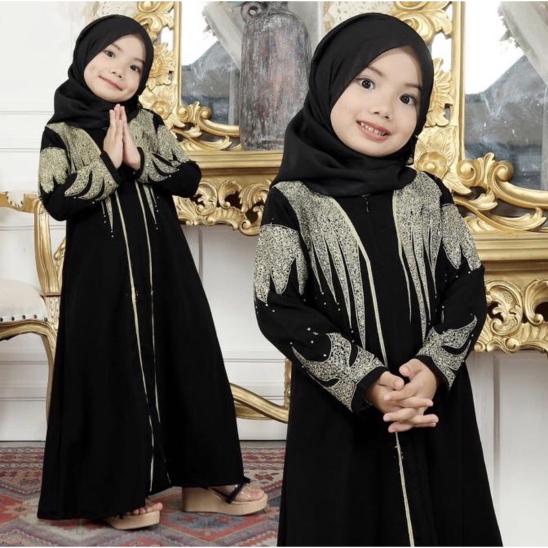 GAMIS SYARI ABAYA BORDIR ANAK SYAIBAH 445 BONUS PASMINA